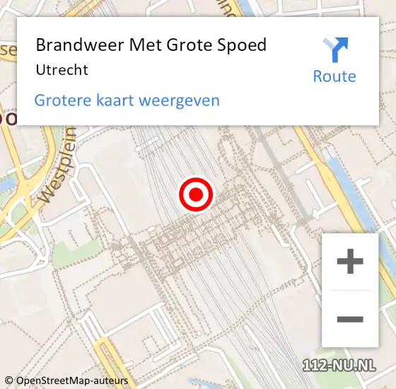 Locatie op kaart van de 112 melding: Brandweer Met Grote Spoed Naar Utrecht op 26 september 2021 04:26