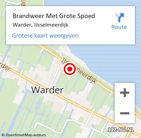 Locatie op kaart van de 112 melding: Brandweer Met Grote Spoed Naar Warder, IJsselmeerdijk op 24 juni 2014 06:50