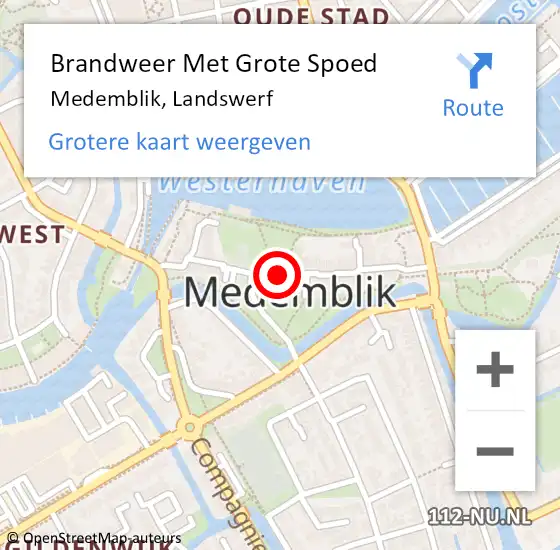 Locatie op kaart van de 112 melding: Brandweer Met Grote Spoed Naar Medemblik, Landswerf op 26 september 2021 04:59