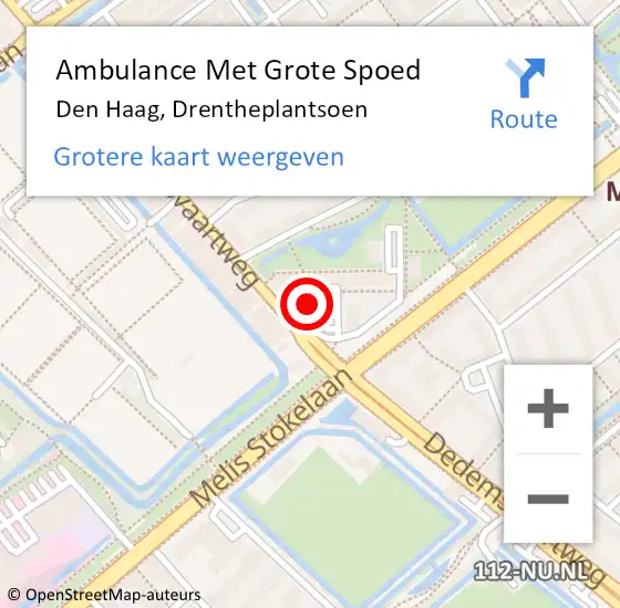 Locatie op kaart van de 112 melding: Ambulance Met Grote Spoed Naar Den Haag, Drentheplantsoen op 26 september 2021 05:20