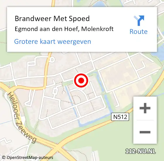 Locatie op kaart van de 112 melding: Brandweer Met Spoed Naar Egmond aan den Hoef, Molenkroft op 26 september 2021 05:29