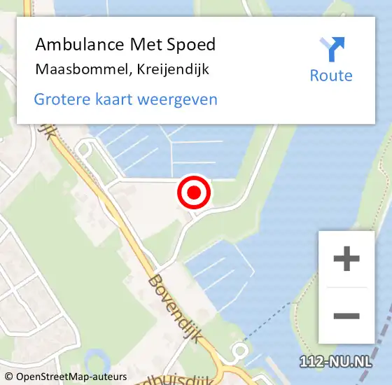 Locatie op kaart van de 112 melding: Ambulance Met Spoed Naar Maasbommel, Kreijendijk op 26 september 2021 06:58