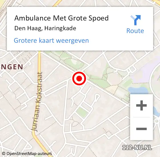 Locatie op kaart van de 112 melding: Ambulance Met Grote Spoed Naar Den Haag, Haringkade op 26 september 2021 07:23