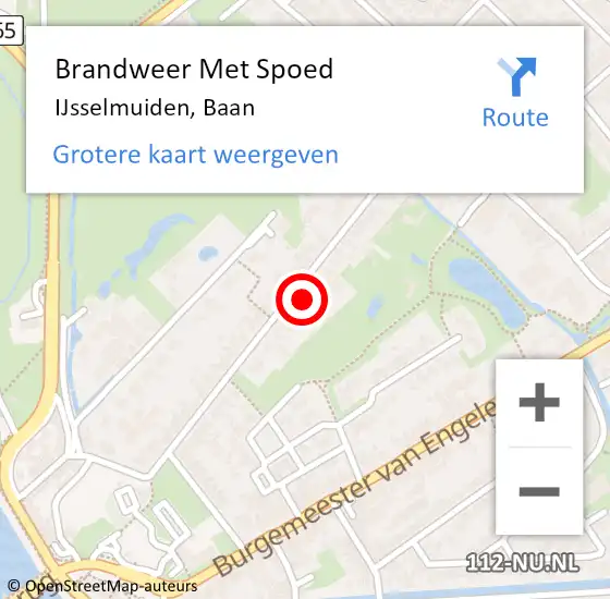 Locatie op kaart van de 112 melding: Brandweer Met Spoed Naar IJsselmuiden, Baan op 26 september 2021 08:15