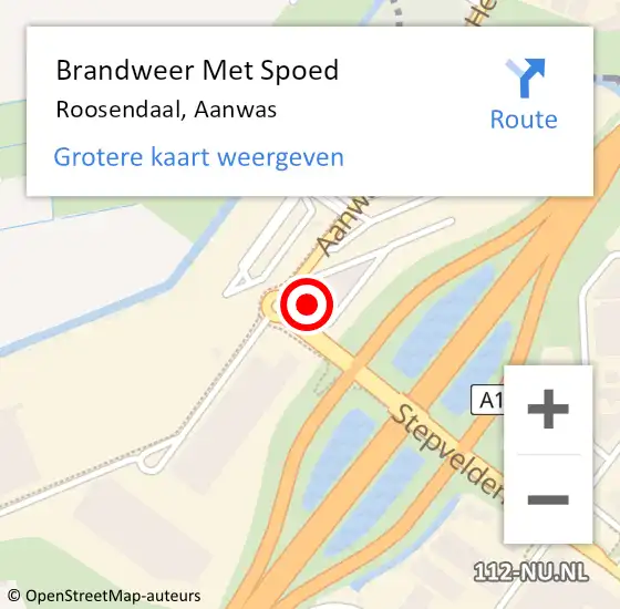 Locatie op kaart van de 112 melding: Brandweer Met Spoed Naar Roosendaal, Aanwas op 26 september 2021 08:16