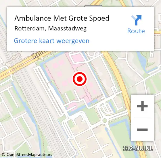 Locatie op kaart van de 112 melding: Ambulance Met Grote Spoed Naar Rotterdam, Maasstadweg op 26 september 2021 09:03