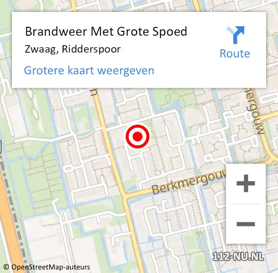 Locatie op kaart van de 112 melding: Brandweer Met Grote Spoed Naar Zwaag, Ridderspoor op 26 september 2021 09:19