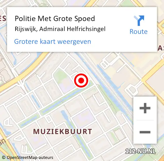 Locatie op kaart van de 112 melding: Politie Met Grote Spoed Naar Rijswijk, Admiraal Helfrichsingel op 26 september 2021 09:32
