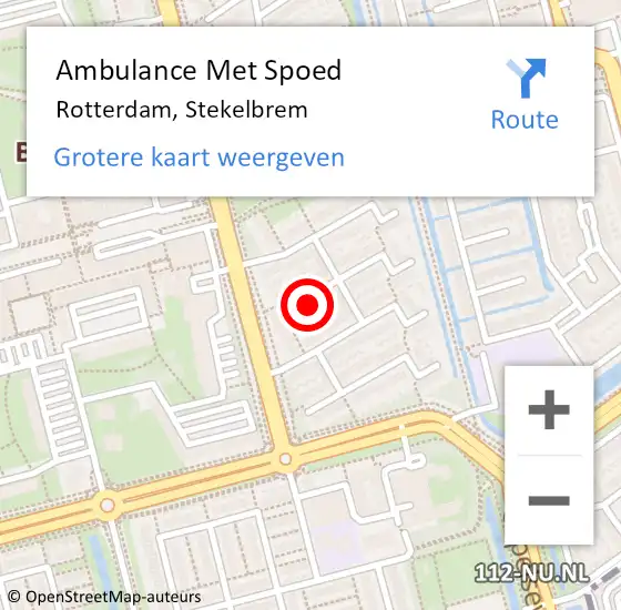 Locatie op kaart van de 112 melding: Ambulance Met Spoed Naar Rotterdam, Stekelbrem op 26 september 2021 09:58