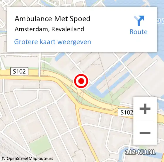 Locatie op kaart van de 112 melding: Ambulance Met Spoed Naar Amsterdam, Revaleiland op 26 september 2021 10:03