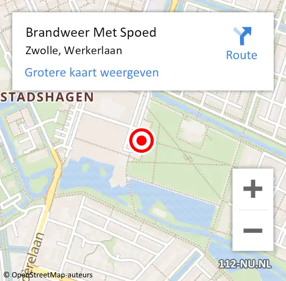 Locatie op kaart van de 112 melding: Brandweer Met Spoed Naar Zwolle, Werkerlaan op 26 september 2021 10:19