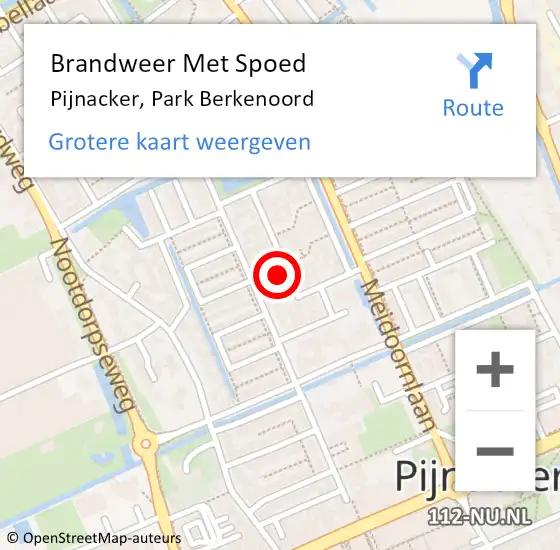 Locatie op kaart van de 112 melding: Brandweer Met Spoed Naar Pijnacker, Park Berkenoord op 26 september 2021 10:33