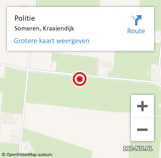 Locatie op kaart van de 112 melding: Politie Someren, Kraaiendijk op 26 september 2021 10:44