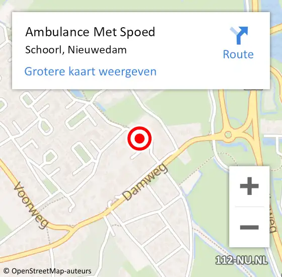 Locatie op kaart van de 112 melding: Ambulance Met Spoed Naar Schoorl, Nieuwedam op 26 september 2021 10:45