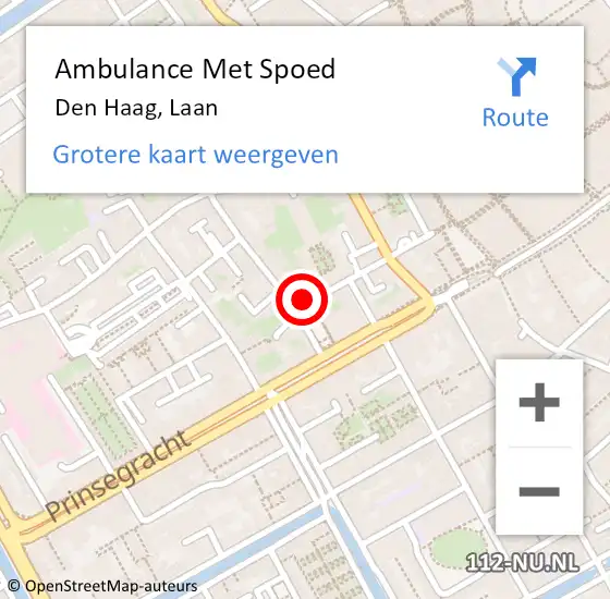 Locatie op kaart van de 112 melding: Ambulance Met Spoed Naar Den Haag, Laan op 26 september 2021 10:47