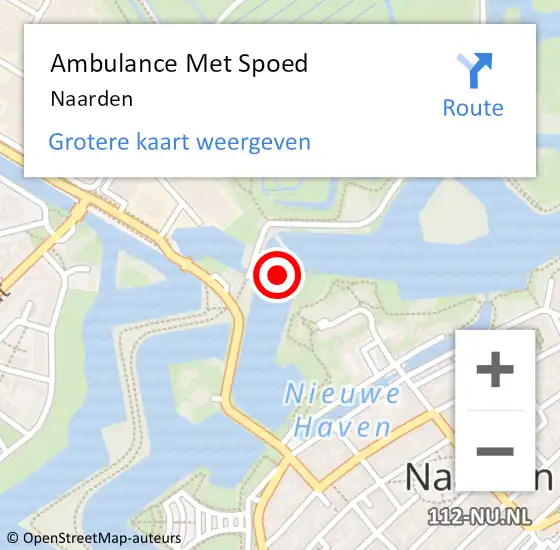 Locatie op kaart van de 112 melding: Ambulance Met Spoed Naar Naarden op 26 september 2021 10:50