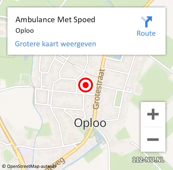 Locatie op kaart van de 112 melding: Ambulance Met Spoed Naar Oploo op 26 september 2021 10:51