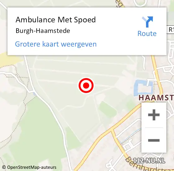 Locatie op kaart van de 112 melding: Ambulance Met Spoed Naar Burgh-Haamstede op 26 september 2021 10:52