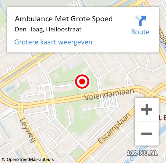 Locatie op kaart van de 112 melding: Ambulance Met Grote Spoed Naar Den Haag, Heiloostraat op 26 september 2021 10:54