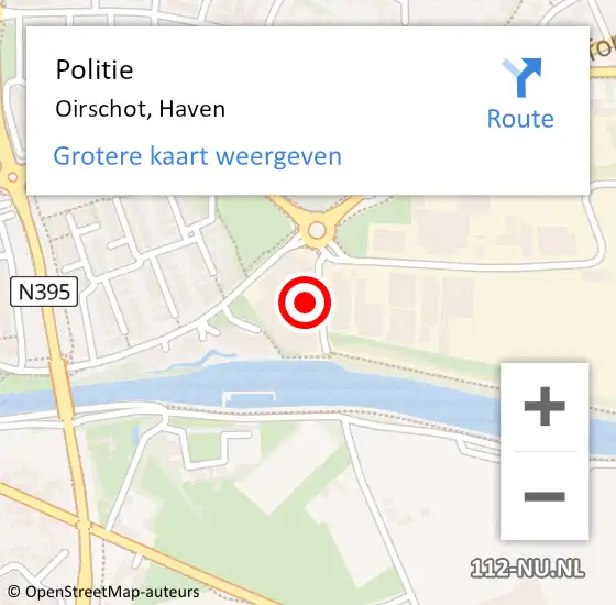 Locatie op kaart van de 112 melding: Politie Oirschot, Haven op 26 september 2021 11:10