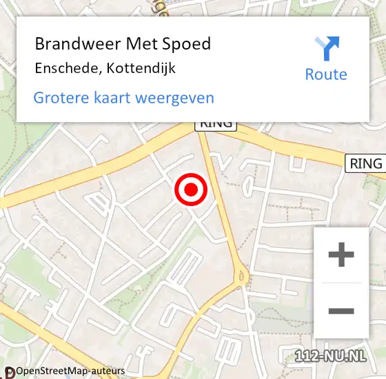 Locatie op kaart van de 112 melding: Brandweer Met Spoed Naar Enschede, Kottendijk op 26 september 2021 11:40