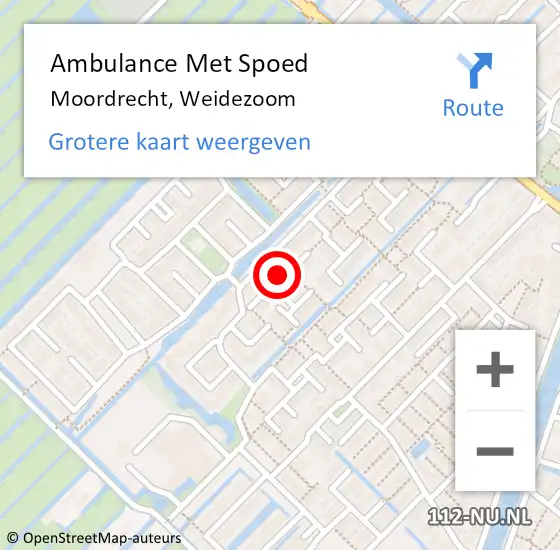 Locatie op kaart van de 112 melding: Ambulance Met Spoed Naar Moordrecht, Weidezoom op 26 september 2021 11:40