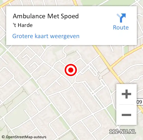 Locatie op kaart van de 112 melding: Ambulance Met Spoed Naar 't Harde op 26 september 2021 11:41