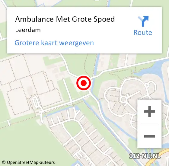 Locatie op kaart van de 112 melding: Ambulance Met Grote Spoed Naar Leerdam op 26 september 2021 11:44