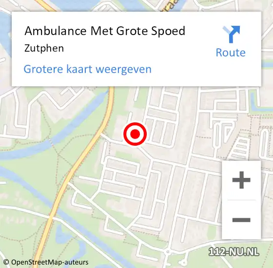 Locatie op kaart van de 112 melding: Ambulance Met Grote Spoed Naar Zutphen op 26 september 2021 11:45