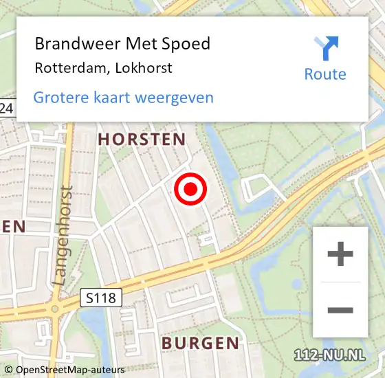 Locatie op kaart van de 112 melding: Brandweer Met Spoed Naar Rotterdam, Lokhorst op 26 september 2021 11:54