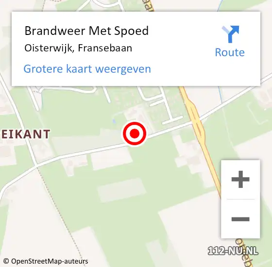 Locatie op kaart van de 112 melding: Brandweer Met Spoed Naar Oisterwijk, Fransebaan op 26 september 2021 11:54