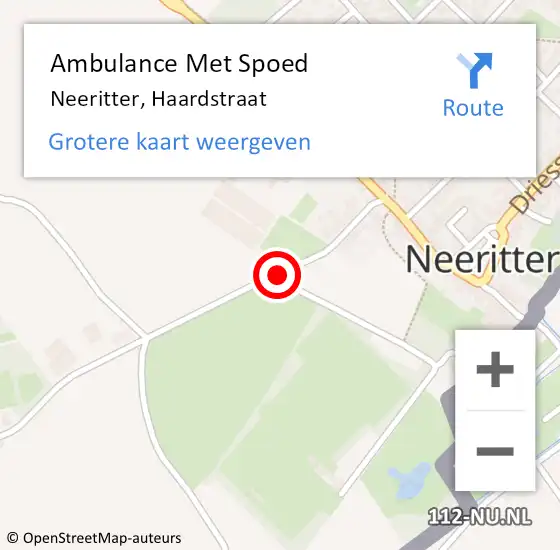 Locatie op kaart van de 112 melding: Ambulance Met Spoed Naar Neeritter, Haardstraat op 26 september 2021 11:54
