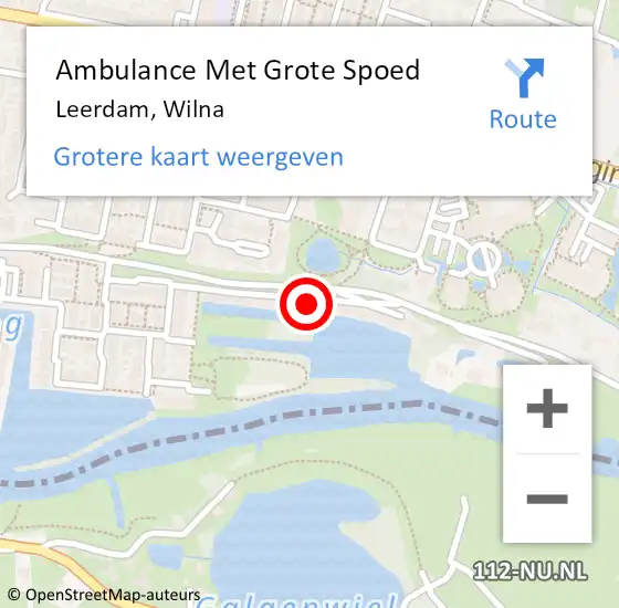 Locatie op kaart van de 112 melding: Ambulance Met Grote Spoed Naar Leerdam, Wilna op 26 september 2021 11:57