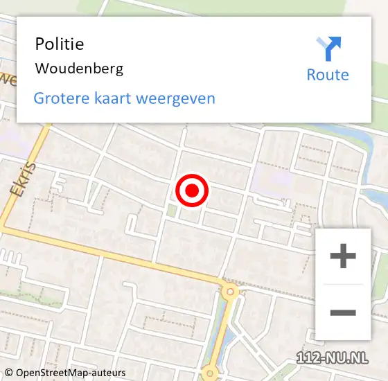 Locatie op kaart van de 112 melding: Politie Woudenberg op 26 september 2021 12:07