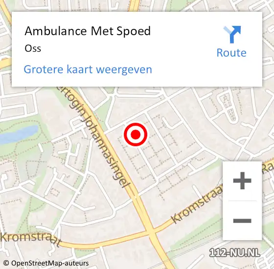 Locatie op kaart van de 112 melding: Ambulance Met Spoed Naar Oss op 26 september 2021 12:20