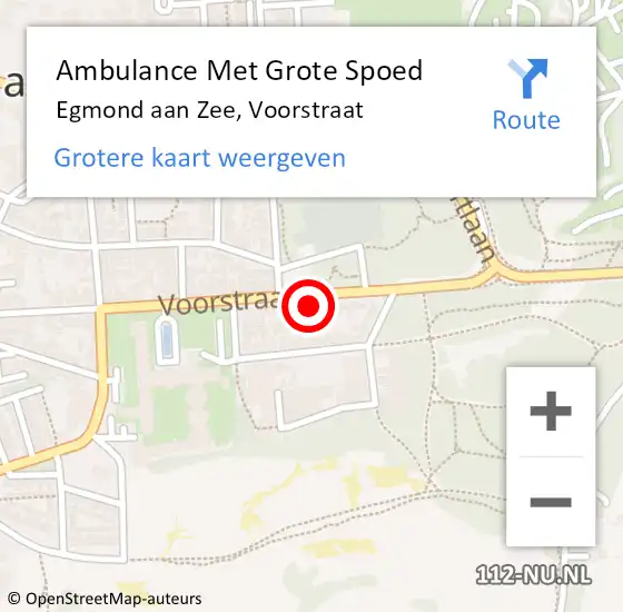 Locatie op kaart van de 112 melding: Ambulance Met Grote Spoed Naar Egmond aan Zee, Voorstraat op 26 september 2021 12:21
