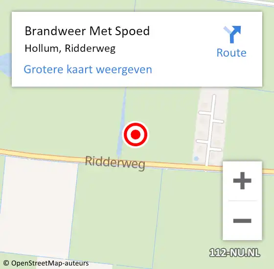 Locatie op kaart van de 112 melding: Brandweer Met Spoed Naar Hollum, Ridderweg op 26 september 2021 12:33
