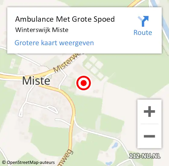 Locatie op kaart van de 112 melding: Ambulance Met Grote Spoed Naar Winterswijk Miste op 26 september 2021 12:42