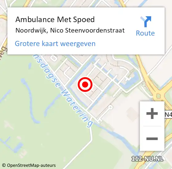 Locatie op kaart van de 112 melding: Ambulance Met Spoed Naar Noordwijk, Nico Steenvoordenstraat op 26 september 2021 12:43