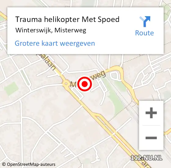 Locatie op kaart van de 112 melding: Trauma helikopter Met Spoed Naar Winterswijk, Misterweg op 26 september 2021 12:43