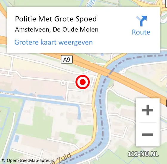 Locatie op kaart van de 112 melding: Politie Met Grote Spoed Naar Amstelveen, De Oude Molen op 26 september 2021 12:45