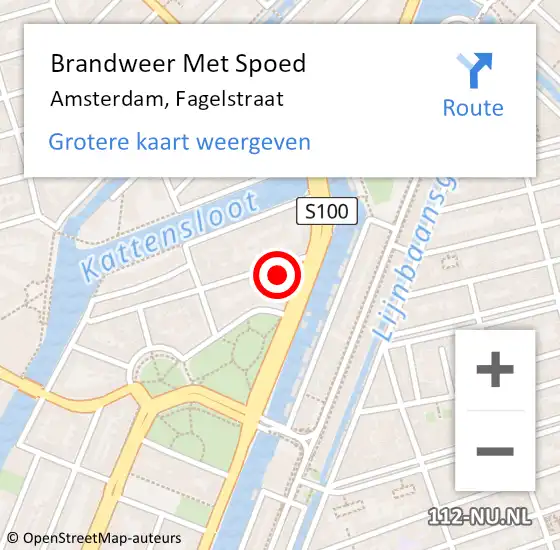 Locatie op kaart van de 112 melding: Brandweer Met Spoed Naar Amsterdam, Fagelstraat op 26 september 2021 12:45