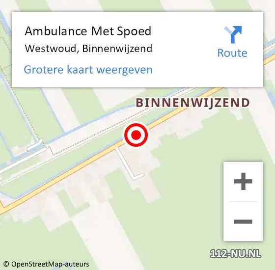 Locatie op kaart van de 112 melding: Ambulance Met Spoed Naar Westwoud, Binnenwijzend op 24 juni 2014 07:56