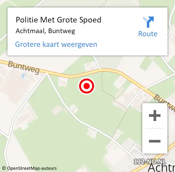 Locatie op kaart van de 112 melding: Politie Met Grote Spoed Naar Achtmaal, Buntweg op 26 september 2021 12:52