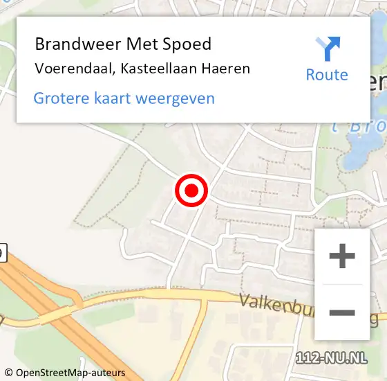 Locatie op kaart van de 112 melding: Brandweer Met Spoed Naar Voerendaal, Kasteellaan Haeren op 26 september 2021 12:59