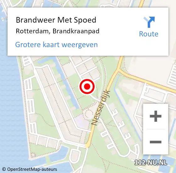 Locatie op kaart van de 112 melding: Brandweer Met Spoed Naar Rotterdam, Brandkraanpad op 26 september 2021 13:35