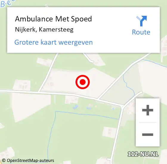 Locatie op kaart van de 112 melding: Ambulance Met Spoed Naar Nijkerk, Kamersteeg op 26 september 2021 14:00