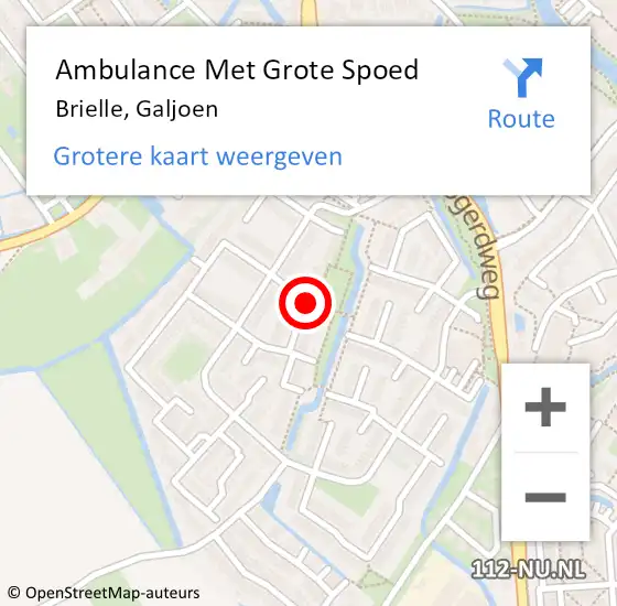 Locatie op kaart van de 112 melding: Ambulance Met Grote Spoed Naar Brielle, Galjoen op 26 september 2021 14:52