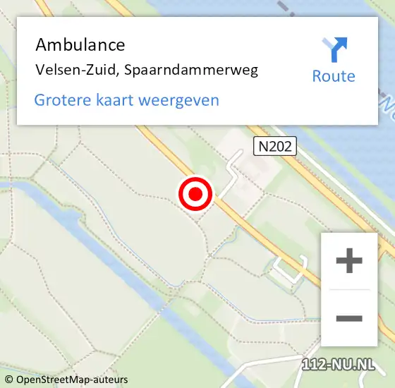 Locatie op kaart van de 112 melding: Ambulance Velsen-Zuid, Spaarndammerweg op 26 september 2021 16:16