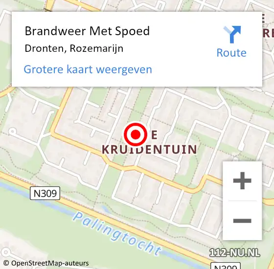 Locatie op kaart van de 112 melding: Brandweer Met Spoed Naar Dronten, Rozemarijn op 26 september 2021 16:19